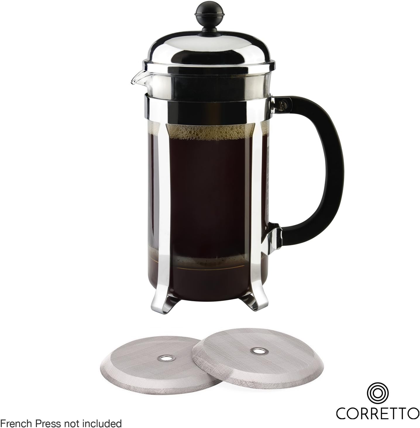 Set of 2 Replacement French Press Filters for 34 Oz French Press | Fine Mesh French Press Screens Compatible with Bodum, Secura