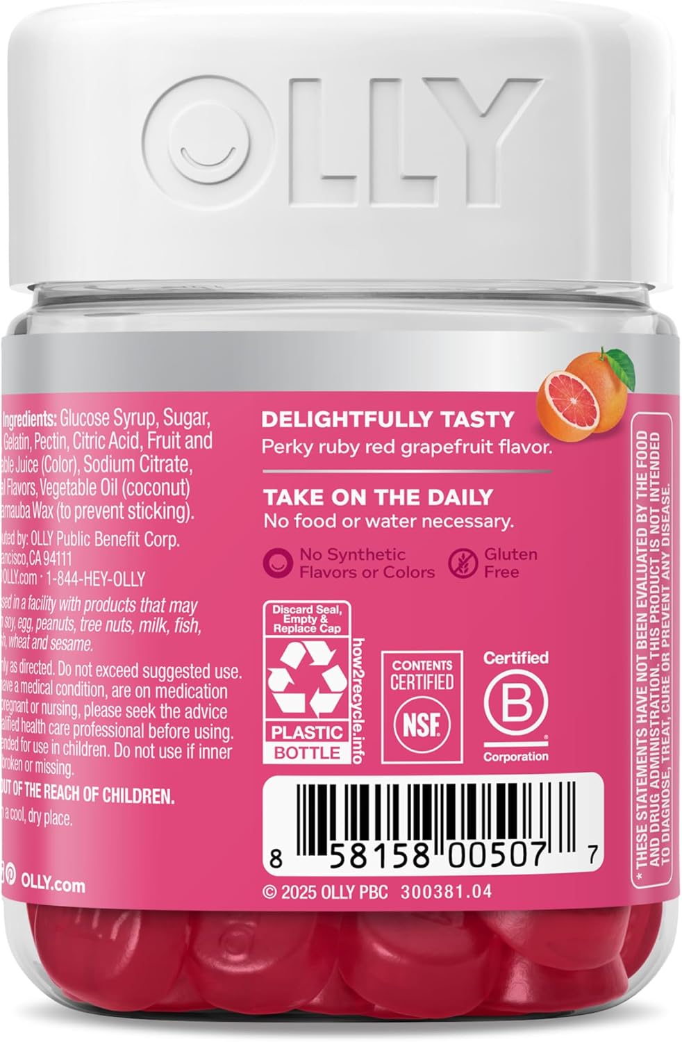 OLLY Hair Skin and Nails Gummies, Undeniable Beauty, Biotin - 60 Count