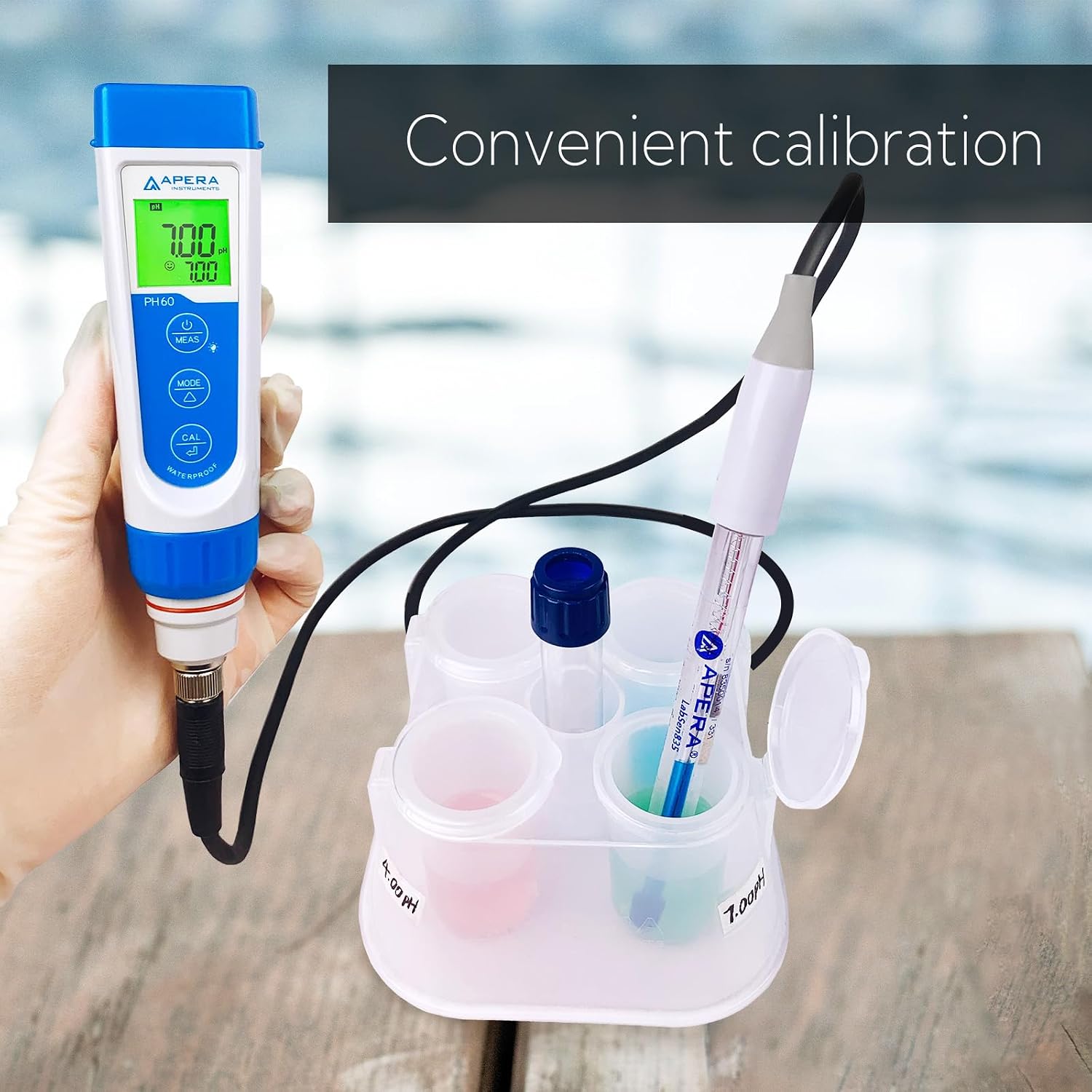 Apera Instruments AI311 Premium Series PH60 Waterproof pH Pocket Tester Kit, Replaceable Probe, ±0.01 pH Accuracy, Lcd display