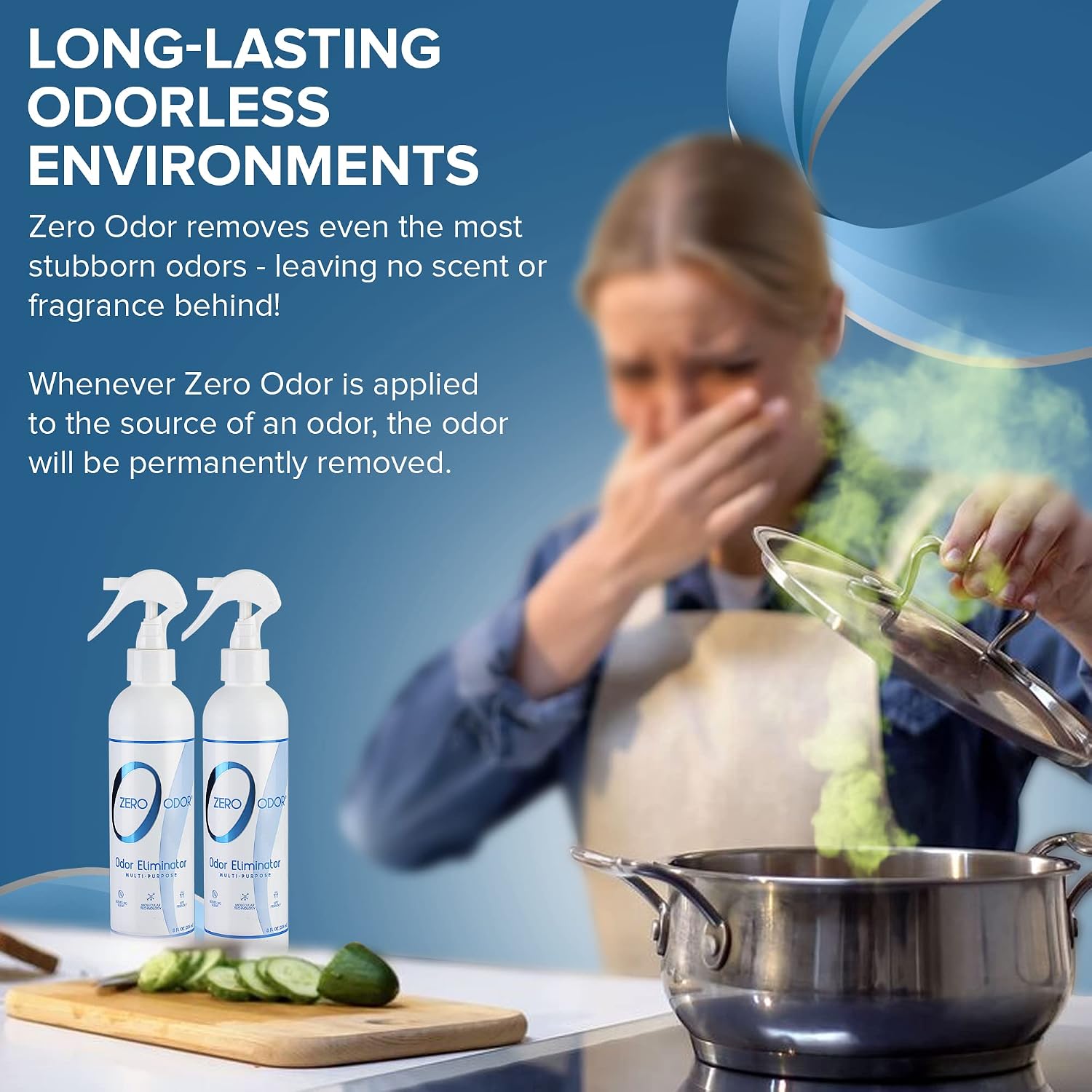 Zero Odor - Multi-Purpose Strong Odor Eliminator for Home, Office, Car, Bathroom, Hotel, Room Deodorizer, and Odor Neutralizer, 16oz