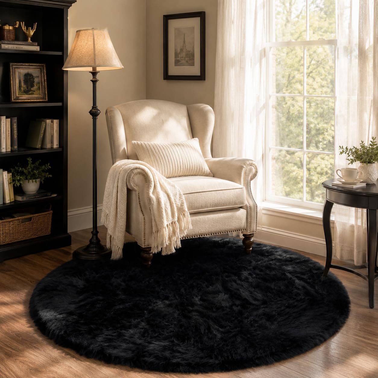 EasyJoy Ultra Soft Fluffy Shaggy Area Rug Faux Fur Rug Chair Cover Seat Pad Fuzzy Area Rug for Bedroom Floor Sofa Living Room (2 x 6 ft Sheepskin
