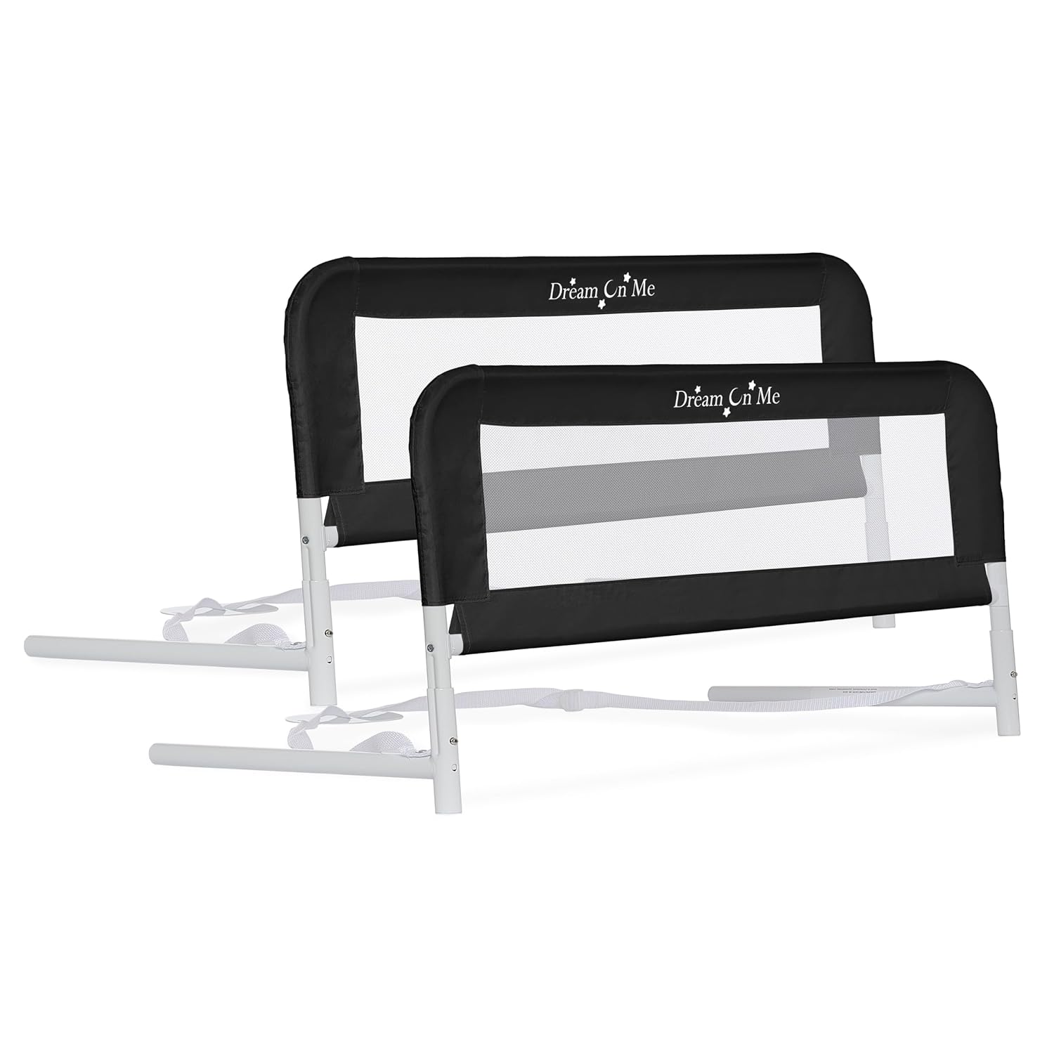 Dream On Me Lightweight Mesh Security Adjustable Bed Rail Double Pack with Breathable Mesh Fabric in White, 2 Count (Pack of 1)