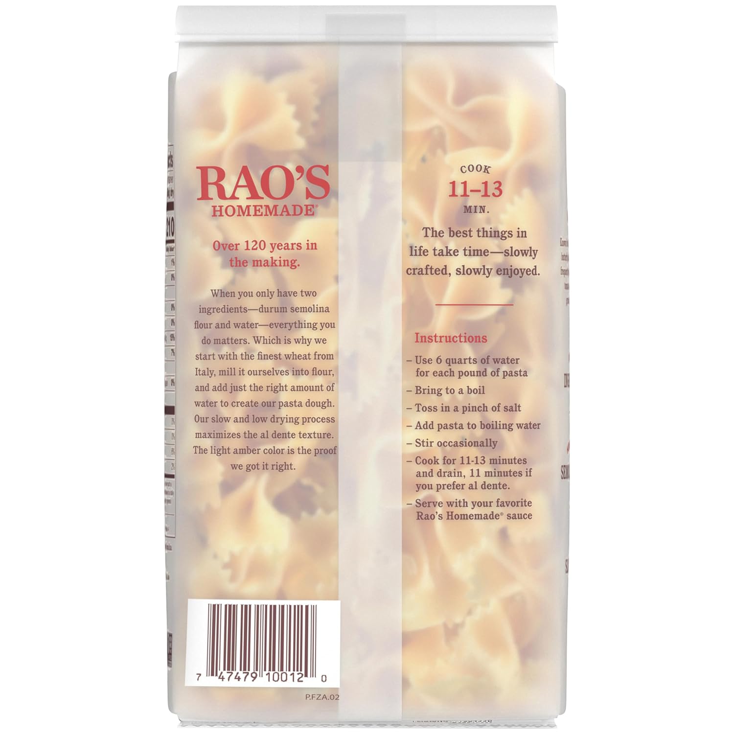Rao's Homemade Farfalle Pasta, 16 Oz Bag