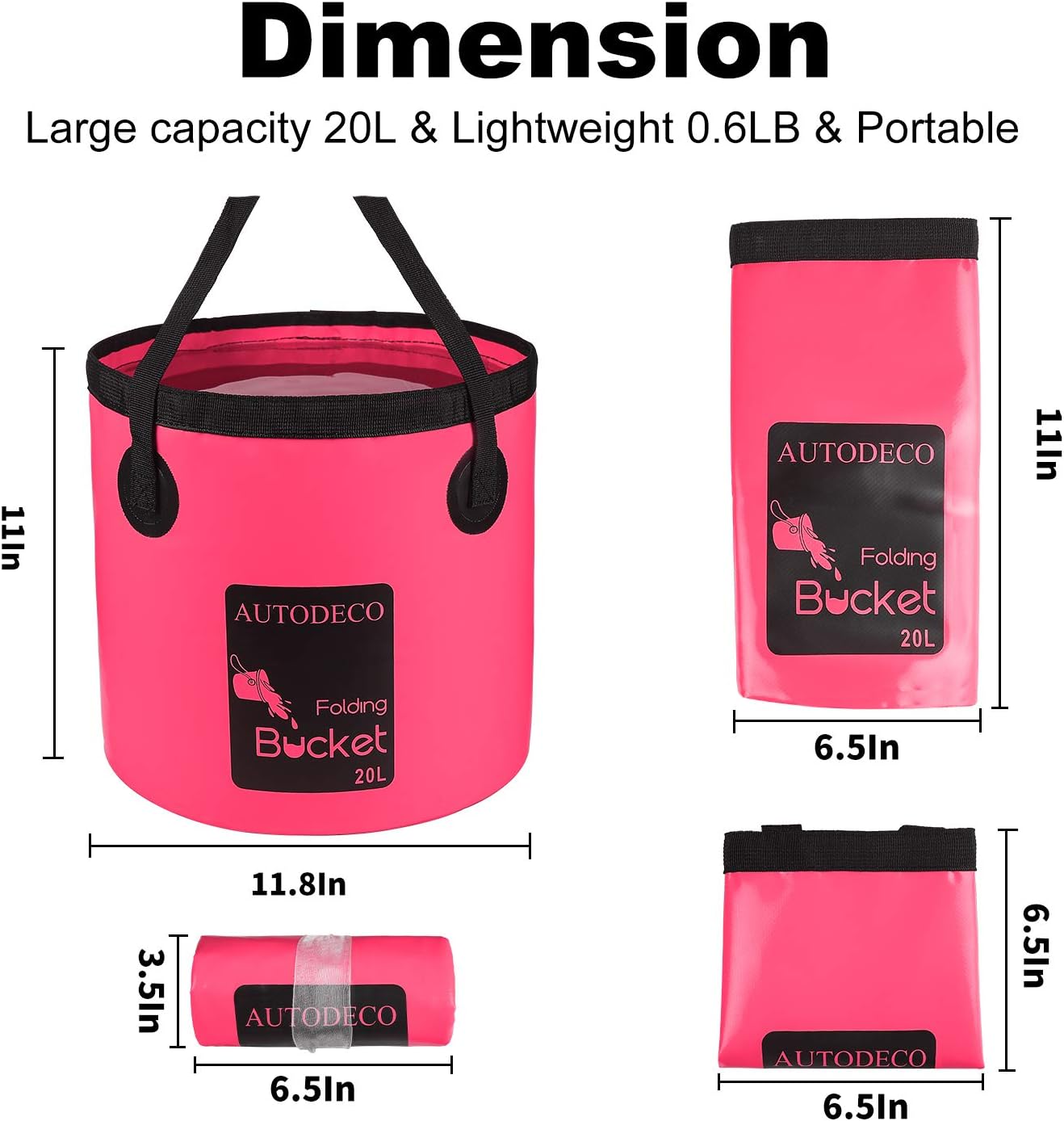 Collapsible Bucket 5 Gallon Container Folding Water Bucket Portable Wash Basin 20L