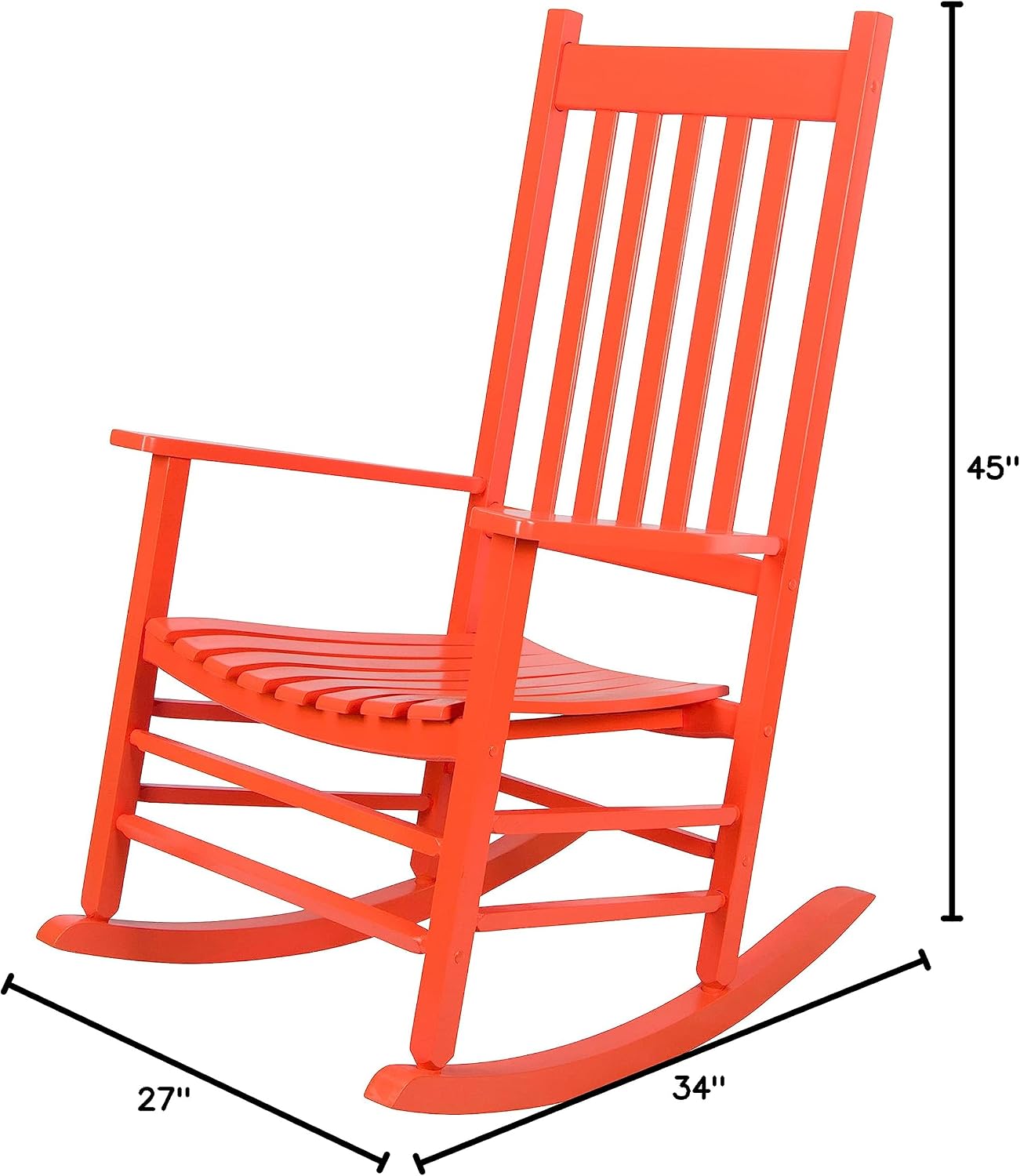 Shine Company 4332WT Vermont Porch Rocker, White (2nd Gen)