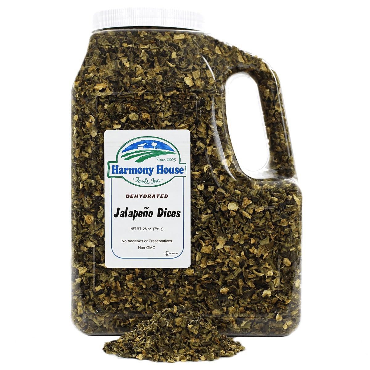 Harmony House Dried Jalapeno Peppers – Dehydrated Peppers For Cooking, Camping, Emergency Supply and More, 6 oz, Quart Jar