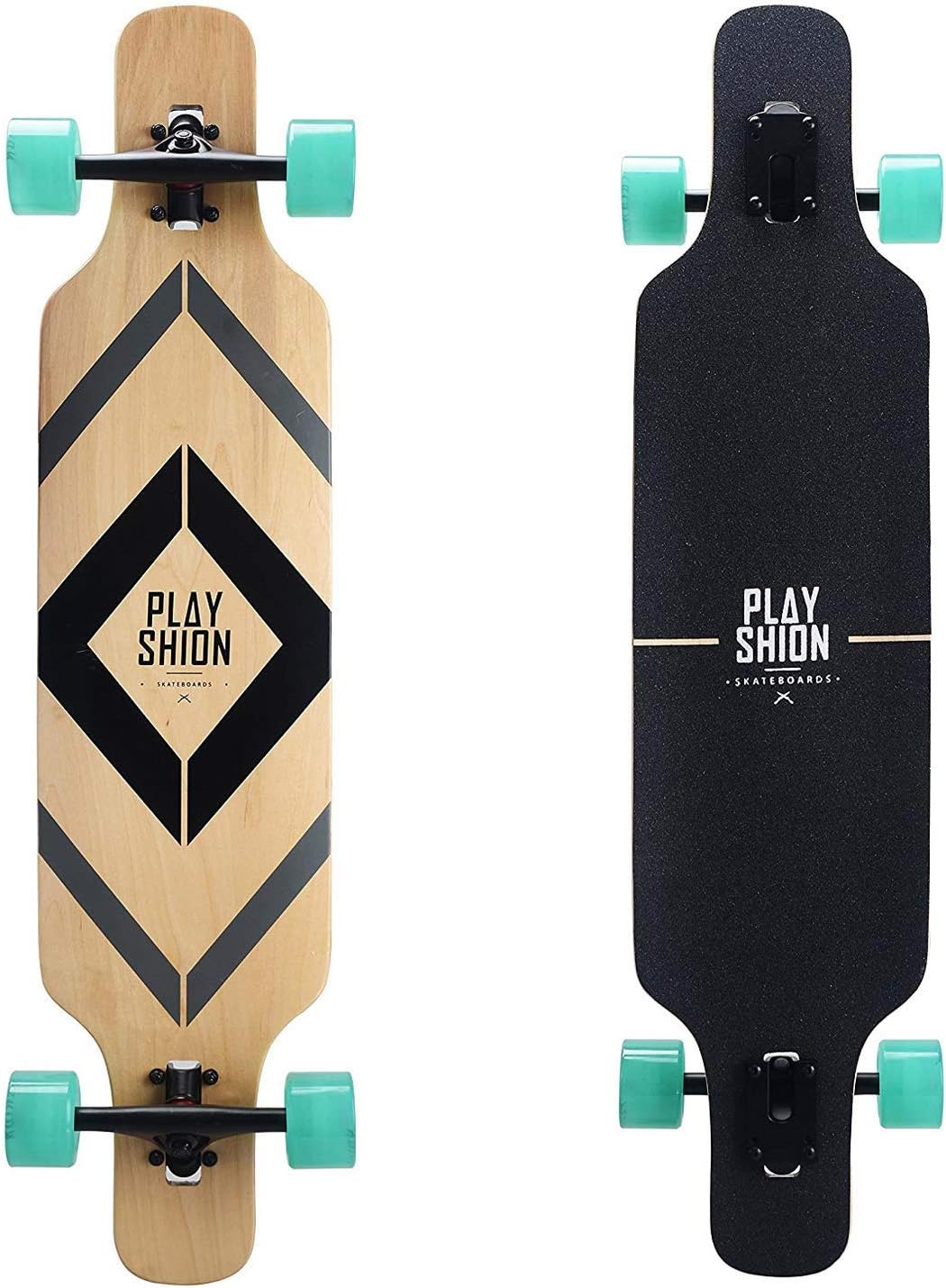 Playshion 39 Inch Drop Through Longboard Skateboard for Beginners