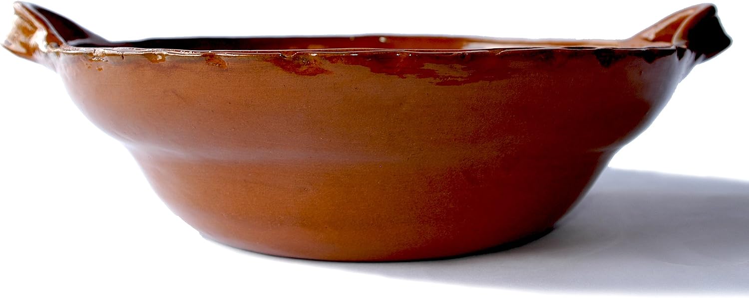 Mexican Clay Unlidded Cazuela, Large, Terracotta, 3 Quarts