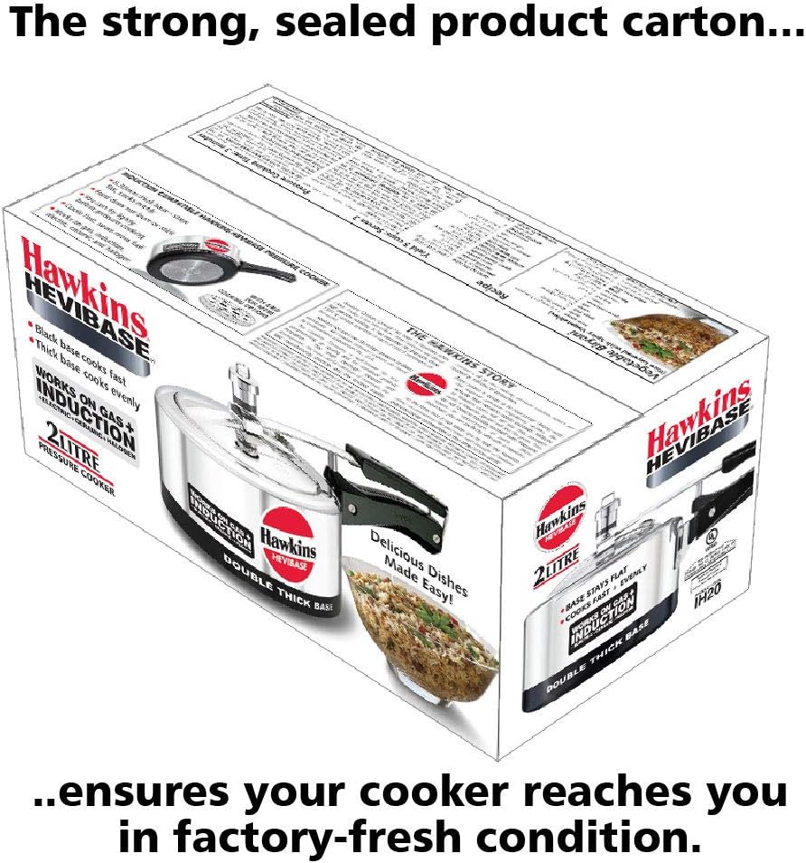 Hawkins Aluminium 5 Litre Hevibase Pressure Cooker, Induction Inner Lid Cooker, Silver (Ih50)