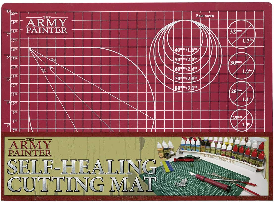 The Army Painter, Self-Healing Cutting Mat, Double Sided PVC Non-Slip, A4 | 3-Ply Gridded Miniature and Model Cutting Board, A4, Tabletop Roleplaying
