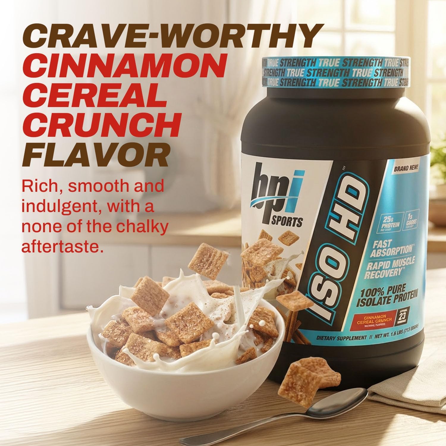 BPI Sports ISO HD Isolate Protein Powder – 100% Whey Isolate, Protein Powder for Muscle Gain - Chocolate Brownie, 5.4 Pounds - 69 Servings