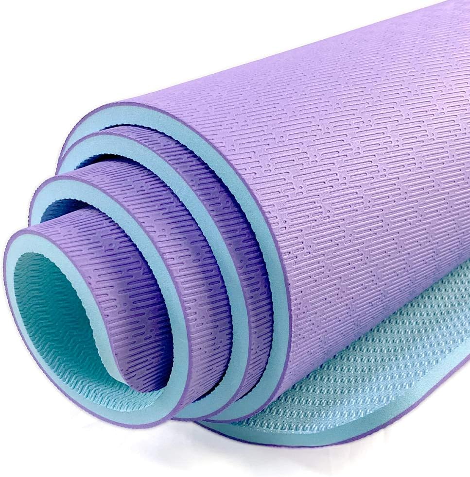 Hatha Yoga Extra Thick TPE Yoga Mat - 72"x 32" Thickness 1/2 Inch -Eco Friendly- With High Density Anti-Tear Exercise Mats For Home Gym Travel &
