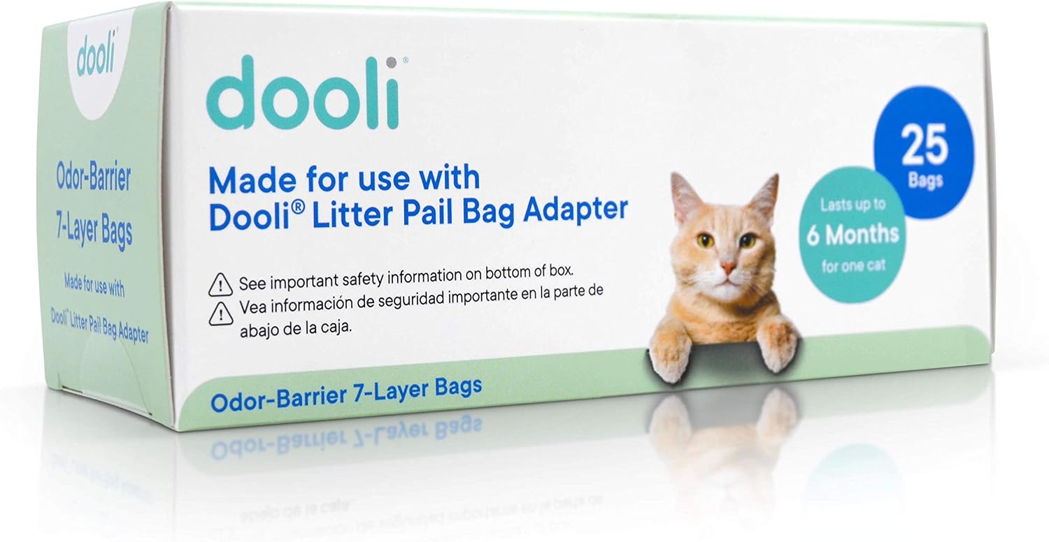 Cat Litter Pail Refills - Fits Litter Genie & Plus, Roll of 25 Bags