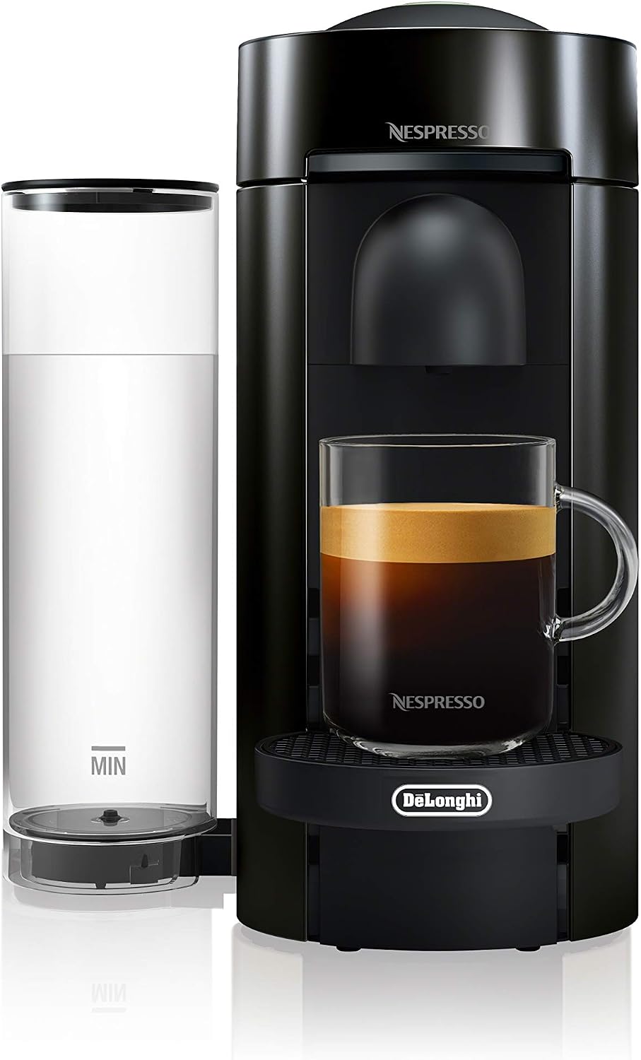 Nespresso Vertuo Plus Coffee & Espresso Maker by De'Longhi, Grey | Grey coffee machine that brews 4 cup sizes: 5 and 8 oz. coffee, plus single and double espresso, at the touch of a button.