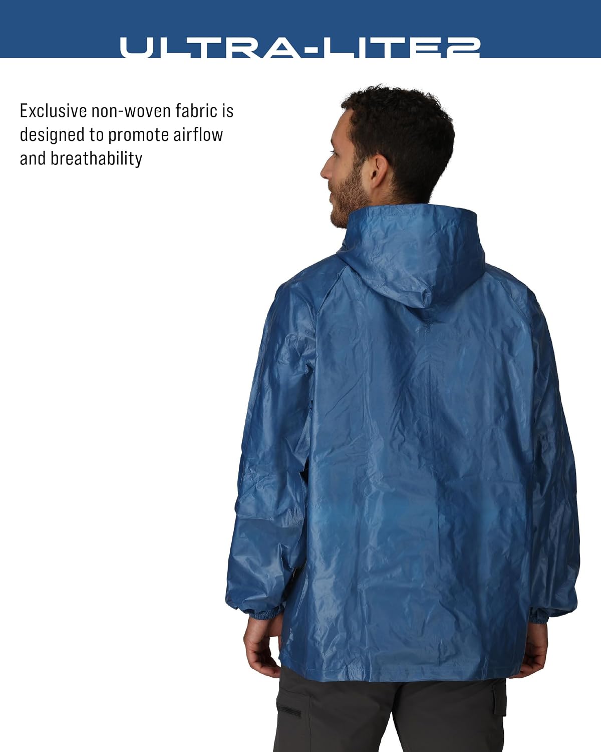 FROGG TOGGS Men's Ultra-lite2 2-Layer Waterproof Breathable Rain Jacket | Sealed seams, adjustable hood, storm flap, zippered chest pocket