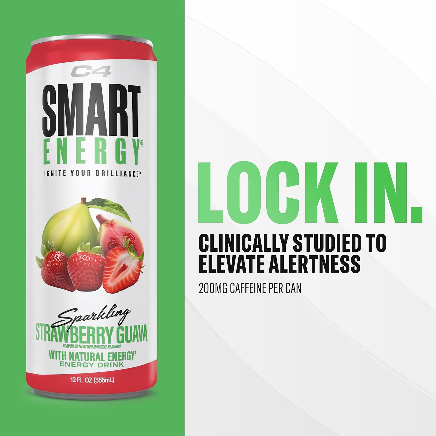 C4 Smart Energy Drink, 200mg Caffeine, 12 Fl Oz 12pk