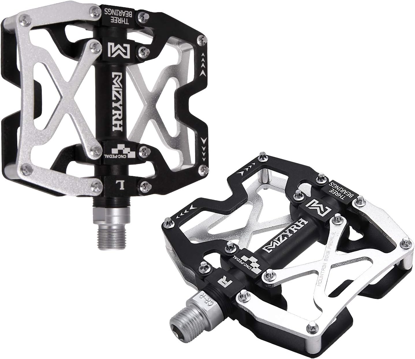MZYRH Mountain Bike Pedals, Ultra Strong Colorful CNC Machined 9/16" Cycling Sealed 3 Bearing Pedals