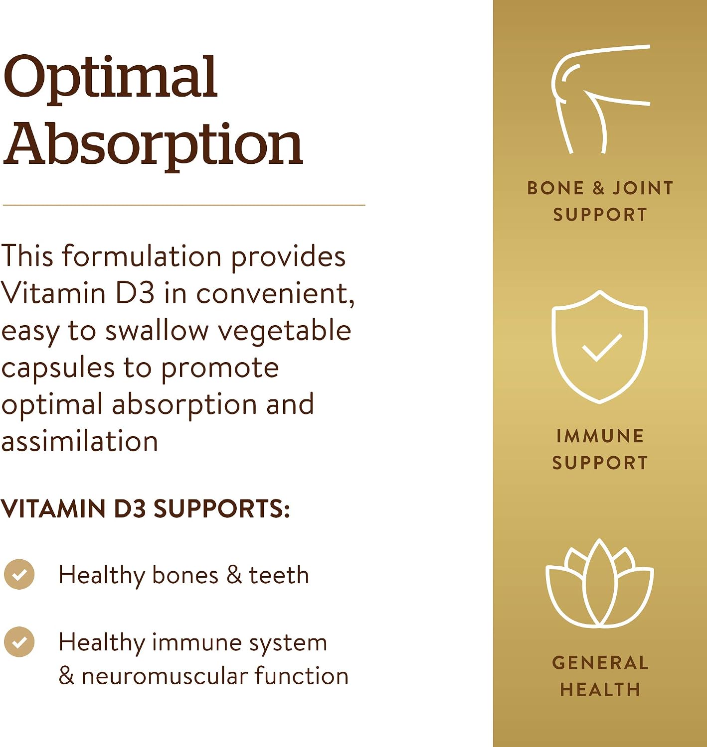 Solgar Vitamin D3 (Cholecalciferol) 125 Mcg (5000 IU), 120 Vegetable Capsules - Helps Maintain Healthy Bones & Teeth - Immune System Support - Non-GMO, Gluten Free, Dairy Free, Kosher - 120 Servings | Helps Maintain Healthy Bones & Teeth, Immune System S…