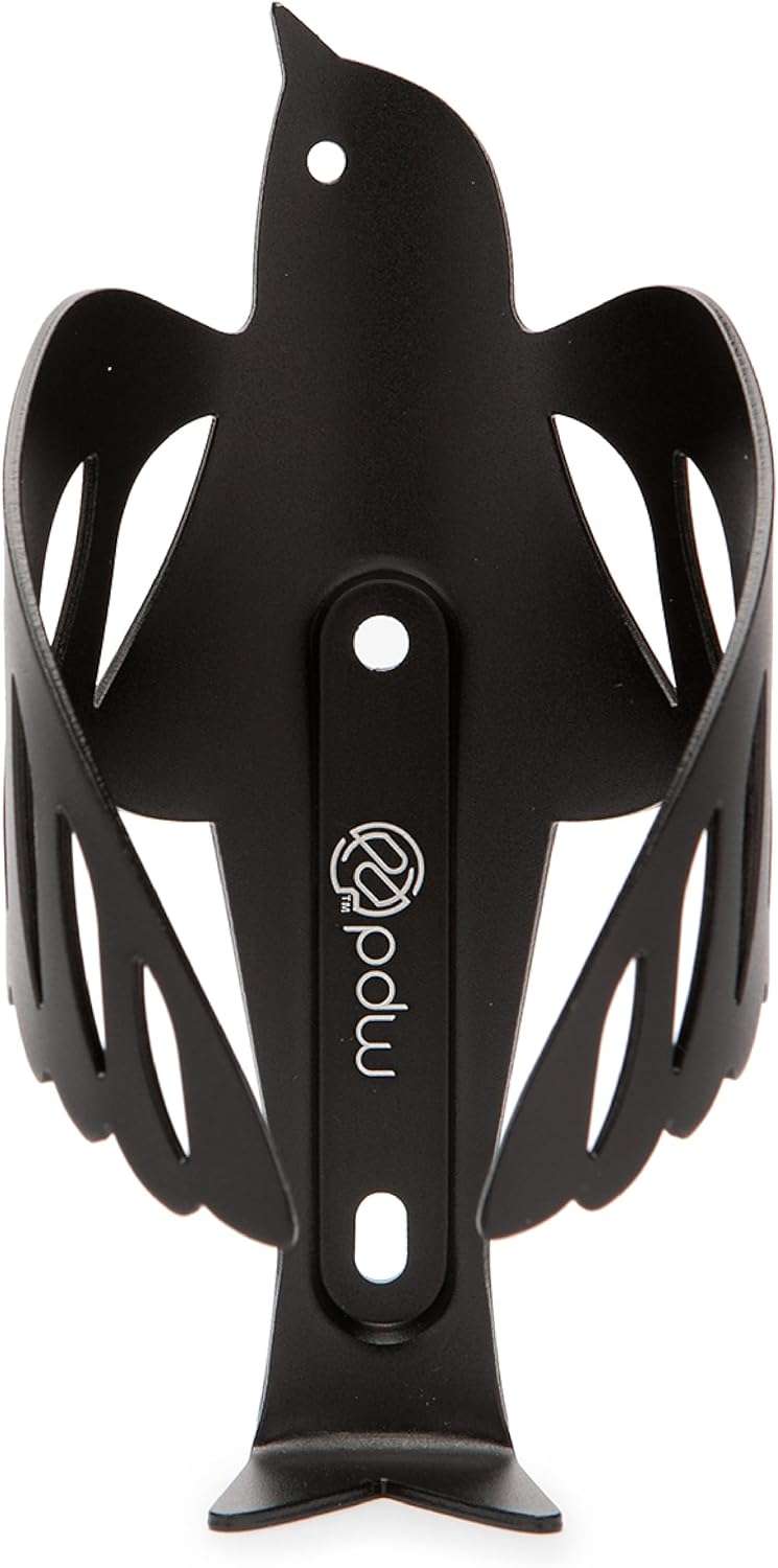 Portland Design Works Water Bottle Cage - Lightweight Water Bottle Holder for Bikes, Owl Cage, Black/Gold