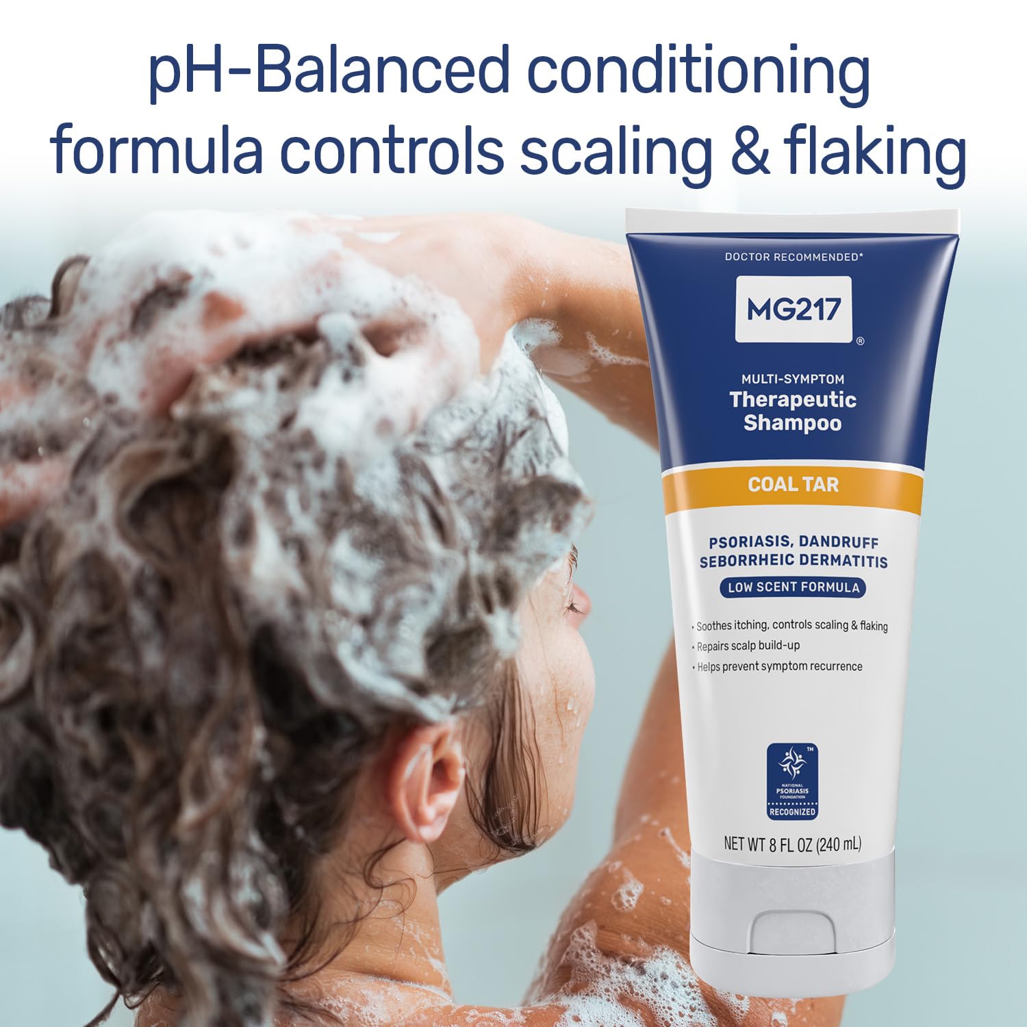 MG217 Psoriasis Medicated Conditioning 3% Coal Tar Shampoo 8 Fl Oz