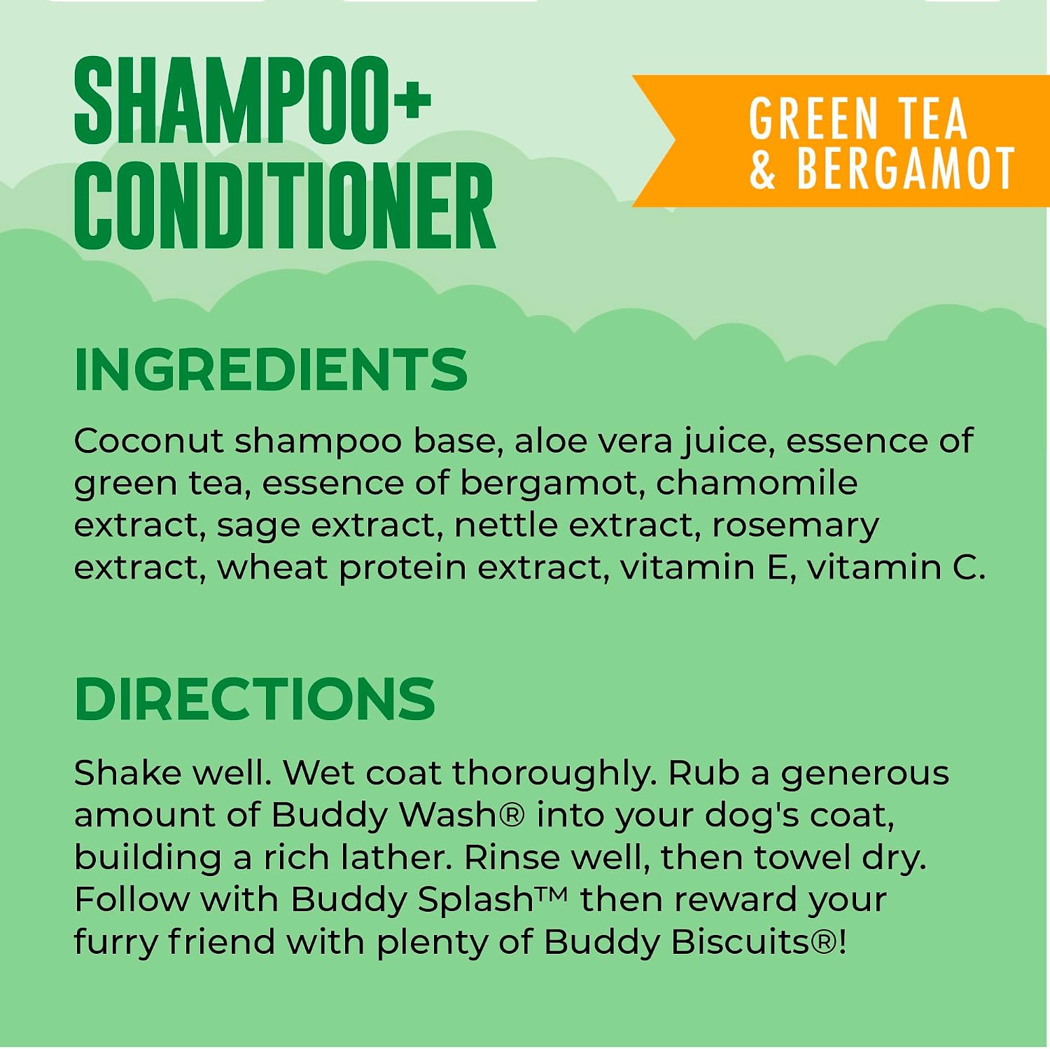 Buddy Grooming Wash 2 in 1 Dog Shampoo, Lavender & Mint, 16 oz. Bottle