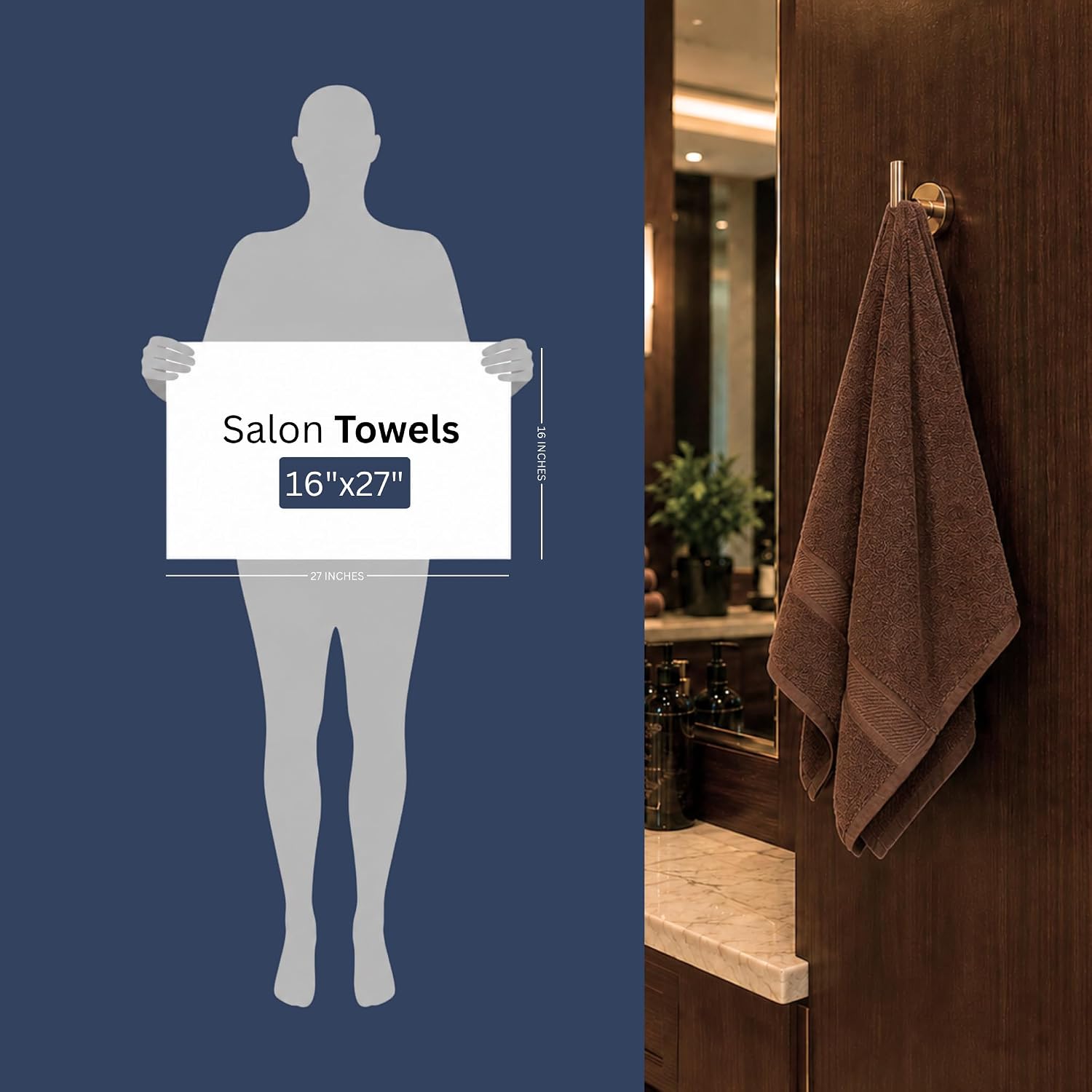 Utopia Towels Salon Towels, Pack of 24, 16x27 in, 100% Cotton, White | Highly Absorbent Lightweight Cotton Salon Towels for Hand, Gym & Beauty Care - Soft, Ideal for Spa & Home Hair Care