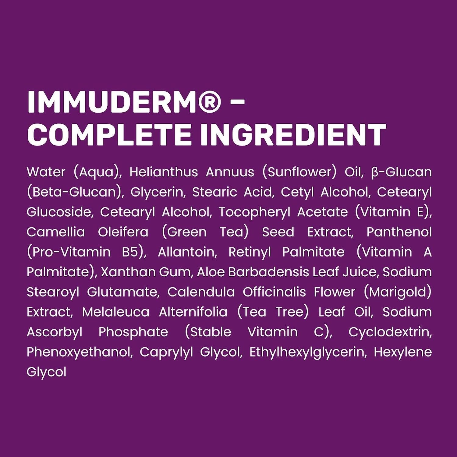 Immuderm Beta Glucan Serum - Daily Moisturizer for Dry Skin - 6 fl oz | Beta-Glucan Power Moisturizer with Natural Moisturizing Factors - Lightweight