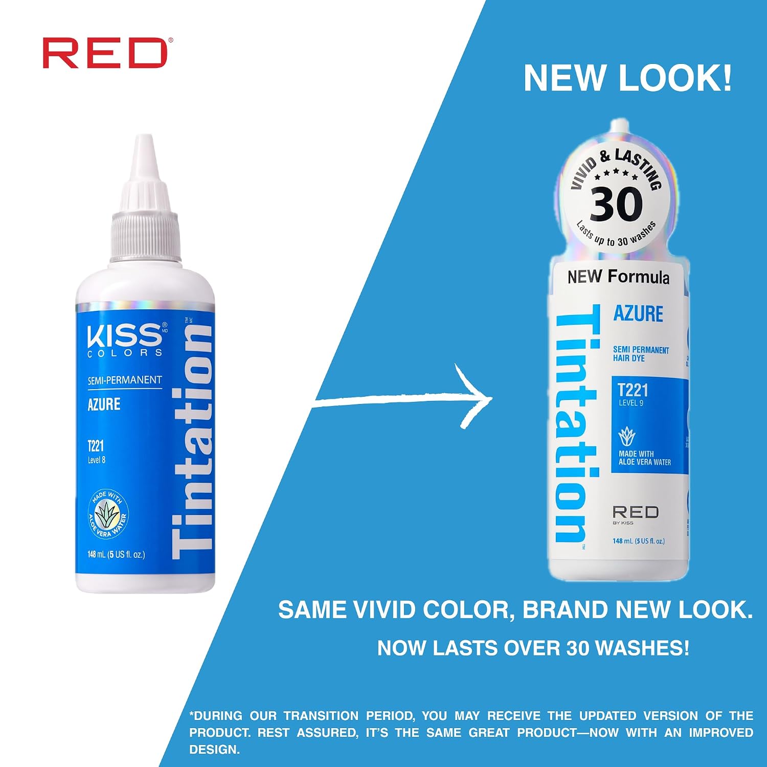 Red by Kiss Tintation Semi-Permanent Hair Color, Aloe Vera Water Based, Argan Oil, Olive Oil, Collagen & Keratin, Long-Lasting Color Dye (Honey Brown, 5 Fl Oz)