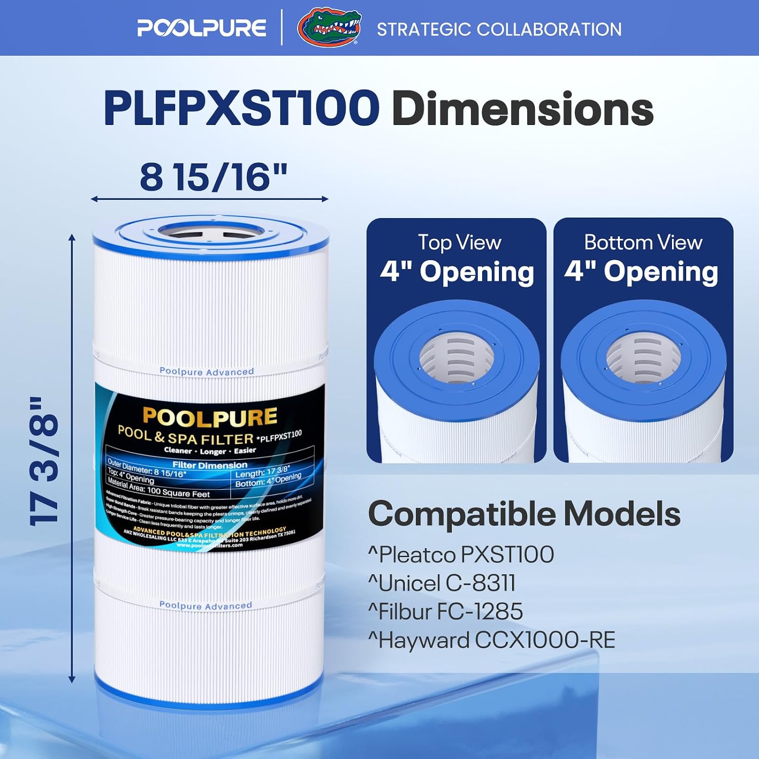 POOLPURE PXST100 Pool Filter Replaces Hayward X-Stream CC1000 1PACK