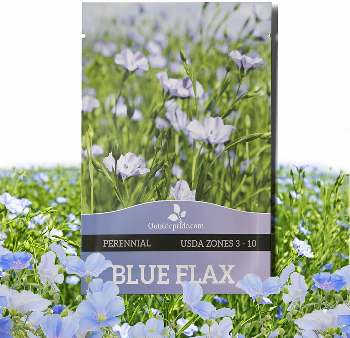Outsidepride Blue Flax Seeds - 5000 Pcs Perennial Flower Seeds for Planting, Self-Seeding, Drought-Tolerant w/Compact Growth, Ideal for Small Gardens, Meadows, Borders, or Mass Plantings
