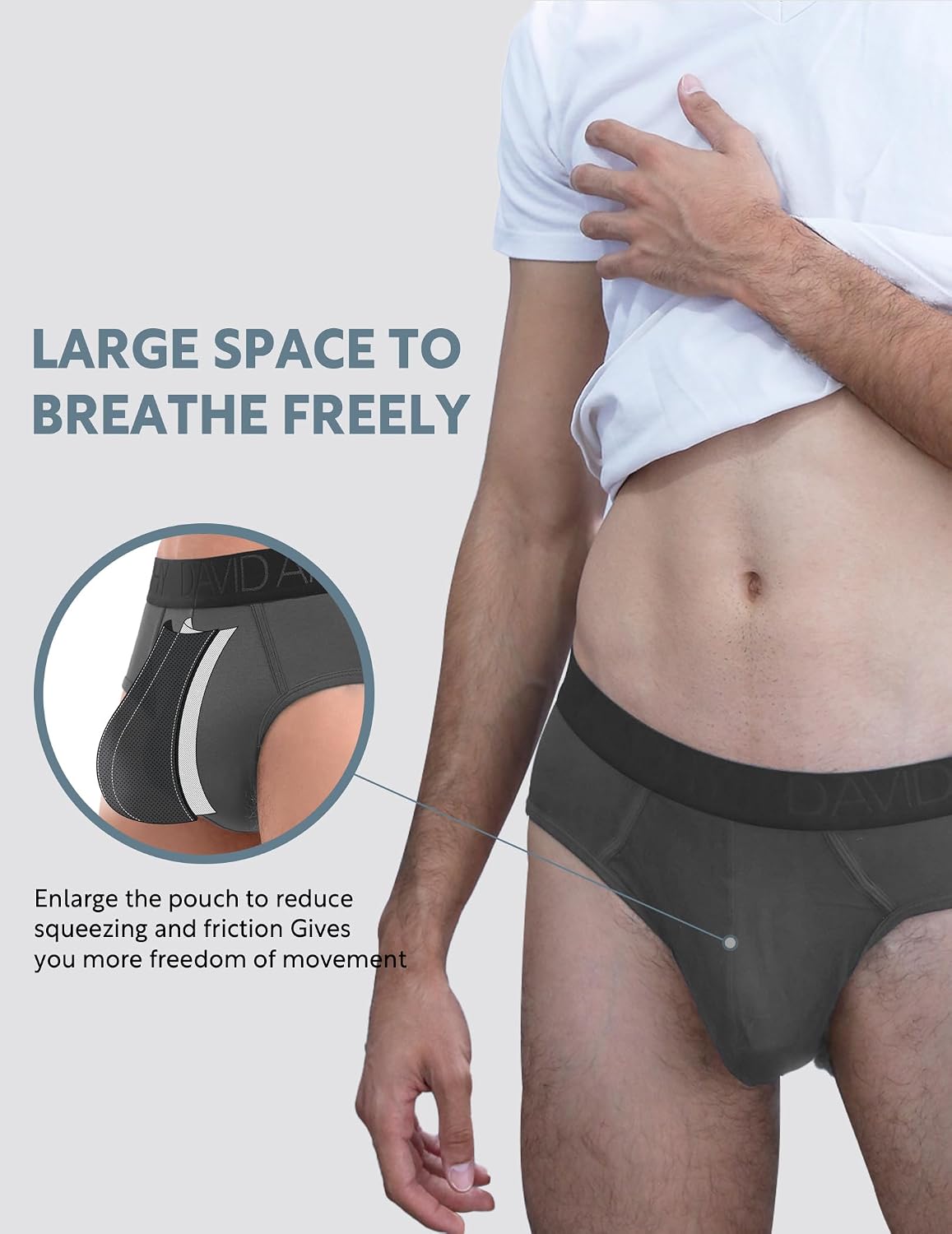 DAVID ARCHY Men's Bamboo Rayon Briefs Underwear Breathable Support Pouch