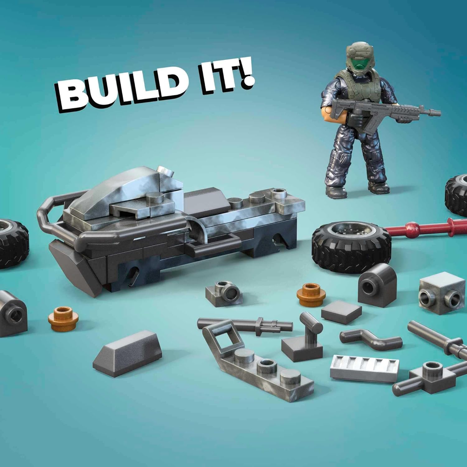 MEGA Halo UNSC Gungoose Gambit Attack Vehicle Halo Infinite Construction Set, Building Toys for Boys