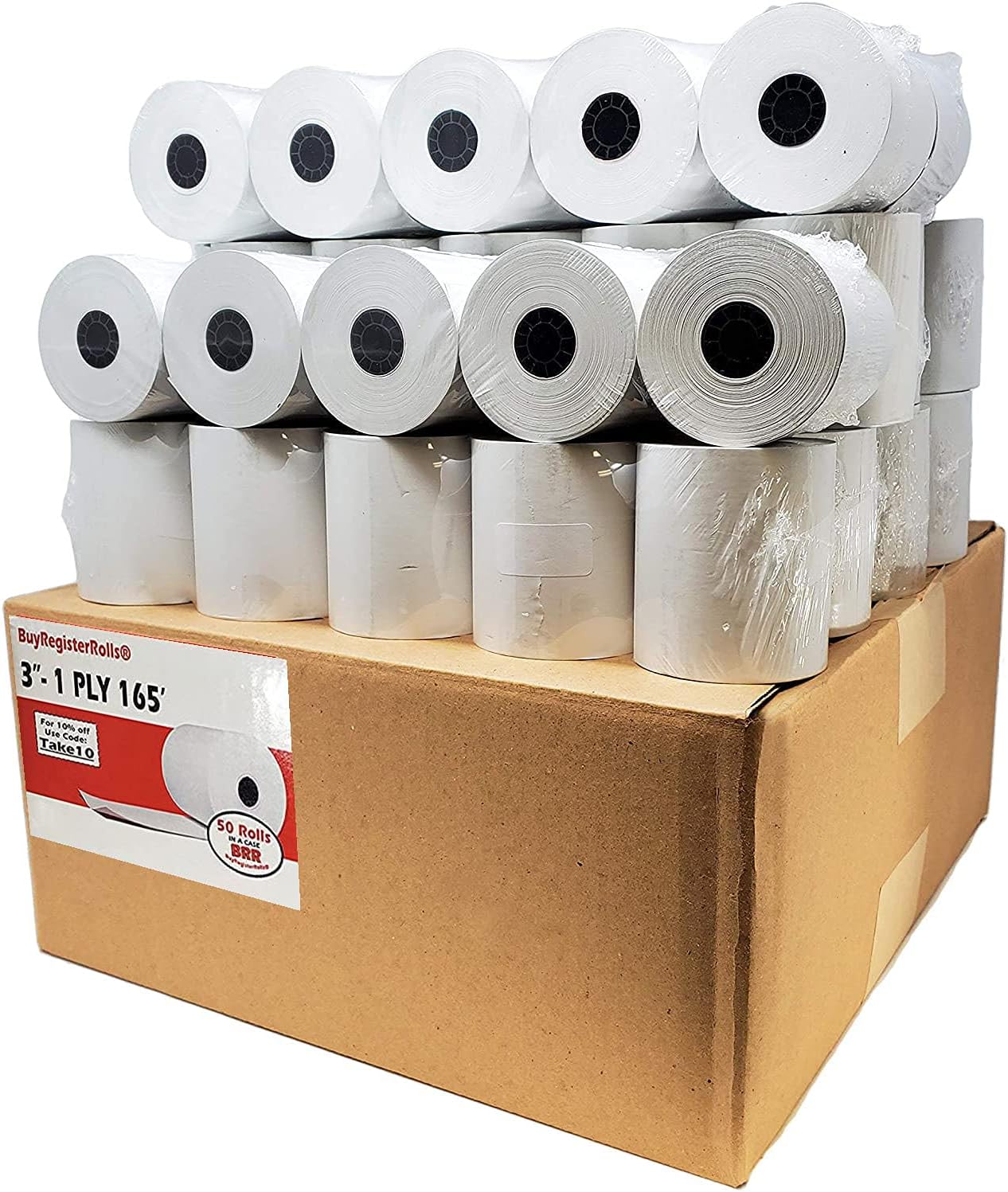 (50 Rolls) 3 1/8 x 230 Thermal Paper Receipt Rolls (55 GSM Premium Quality German Paper) Fits All POS Cash Registers BPA Free - BuyRegisterRolls