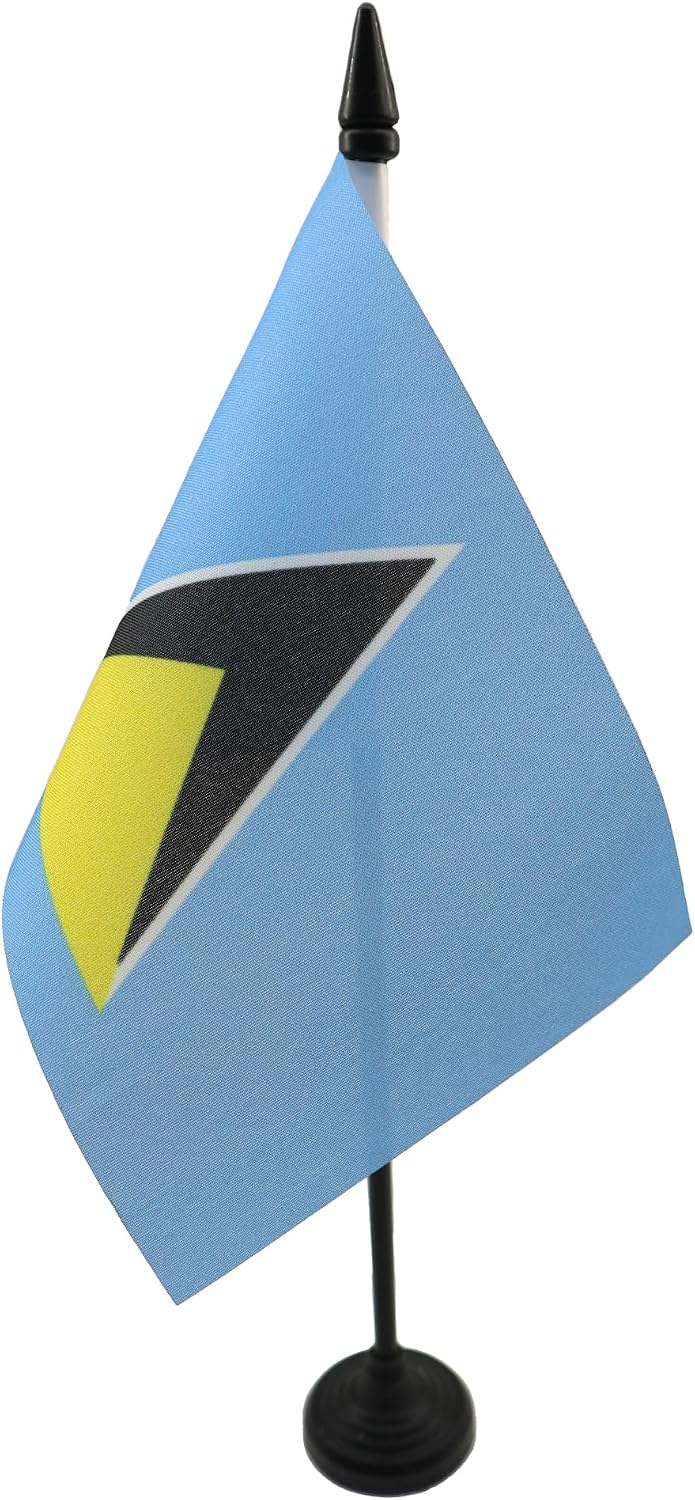 AZ FLAG Nicaragua Table Flag 4x6 in 100D Polyester Plastic Base | Indoor use Nicaraguan 15x10 cm desk flag stitched finish with reinforced edges with plastic pole