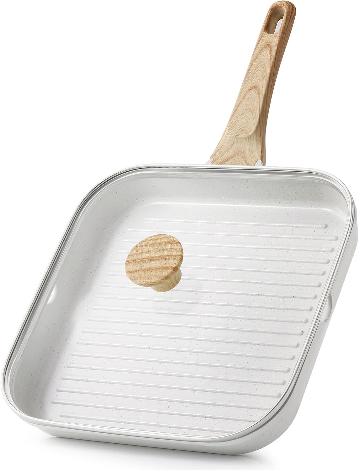 SENSARTE Nonstick Griddle Grill Pan, Pro-Grid Reversible Grill & Griddle Pan, Two Burner Cast Aluminum