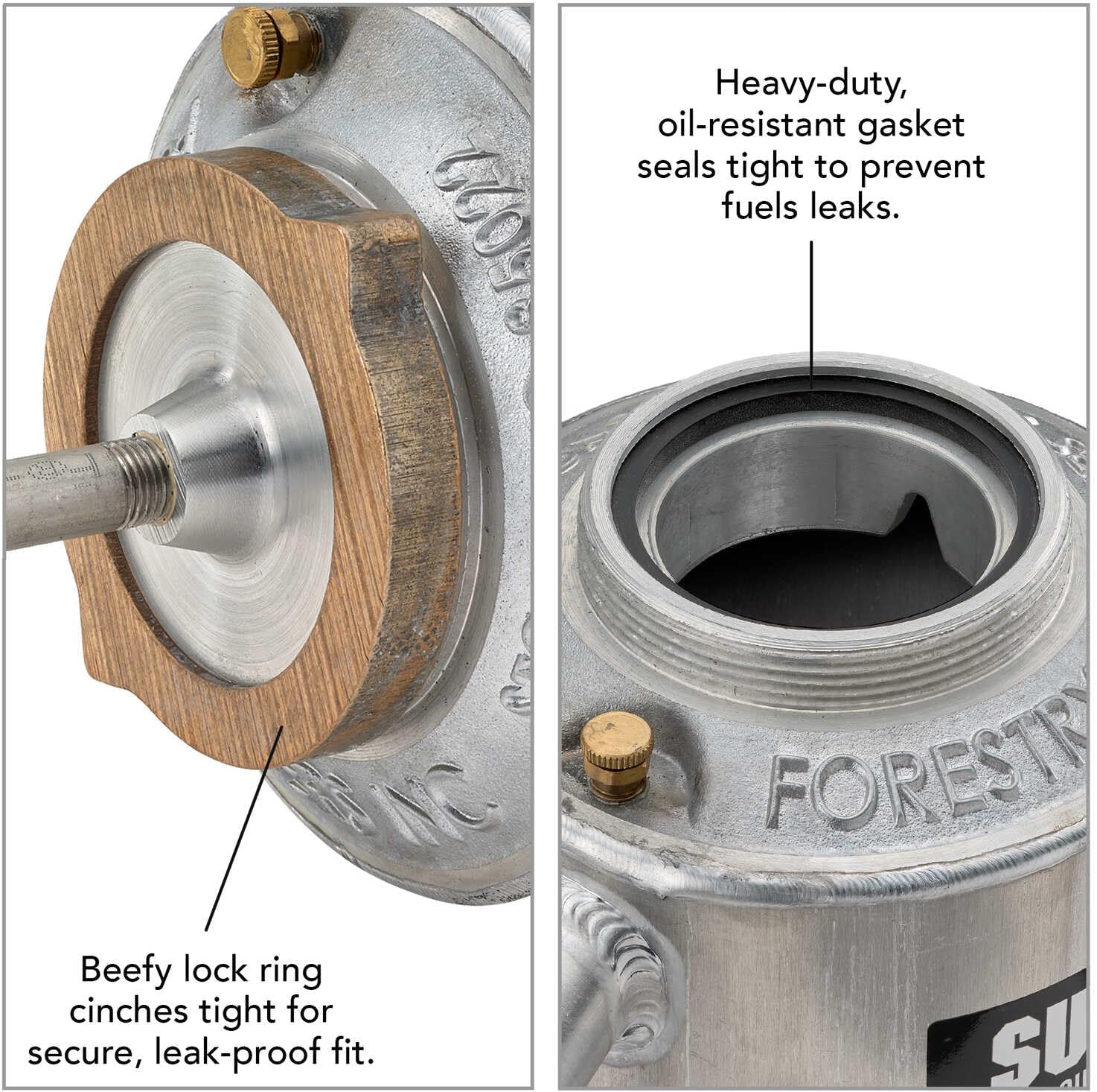 Forestry Suppliers Sure-Seal Double-Bottom Drip Torch | Heavy Duty 15 Gauge Aluminum Canister | Big Mouth for Easy Filling | Fuel Trap & Check Valve