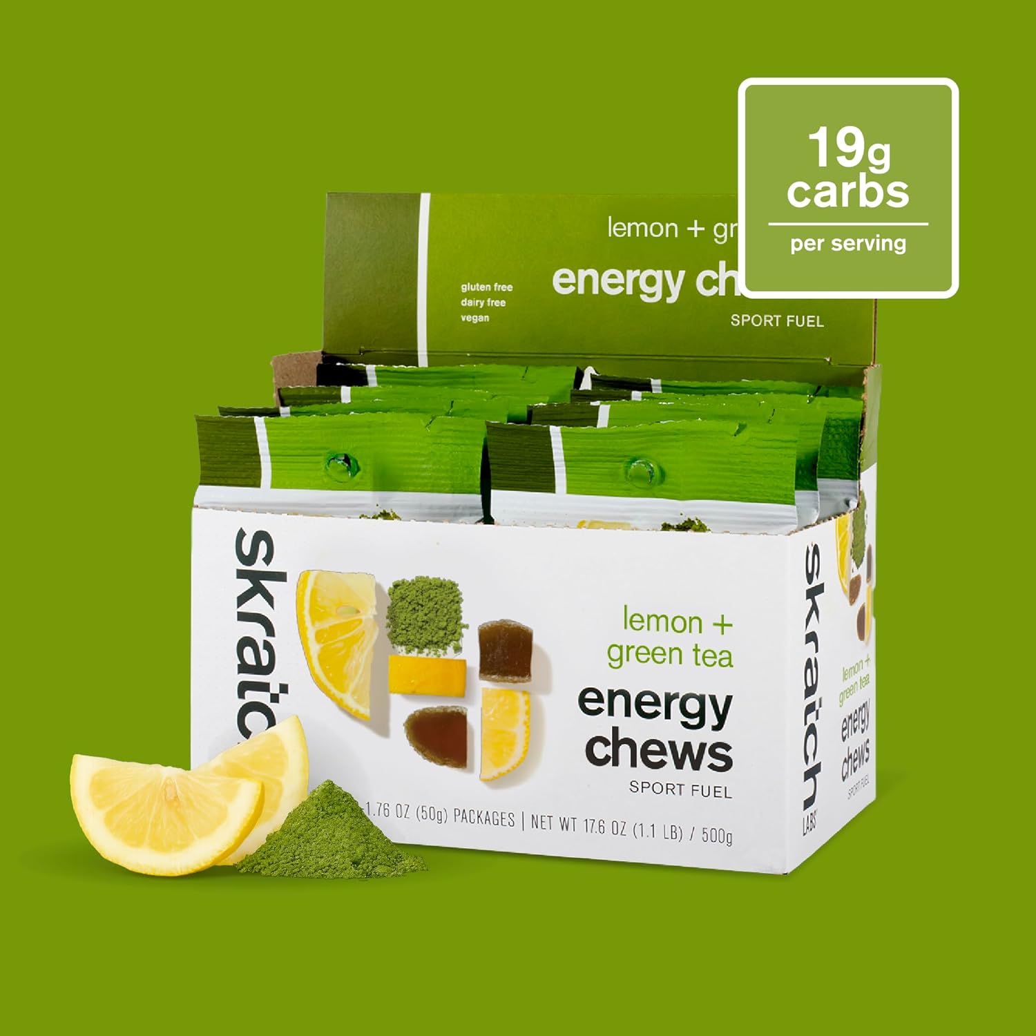 Skratch Labs Energy Chews, Caffeinated Sour Cherry, 10 Pack