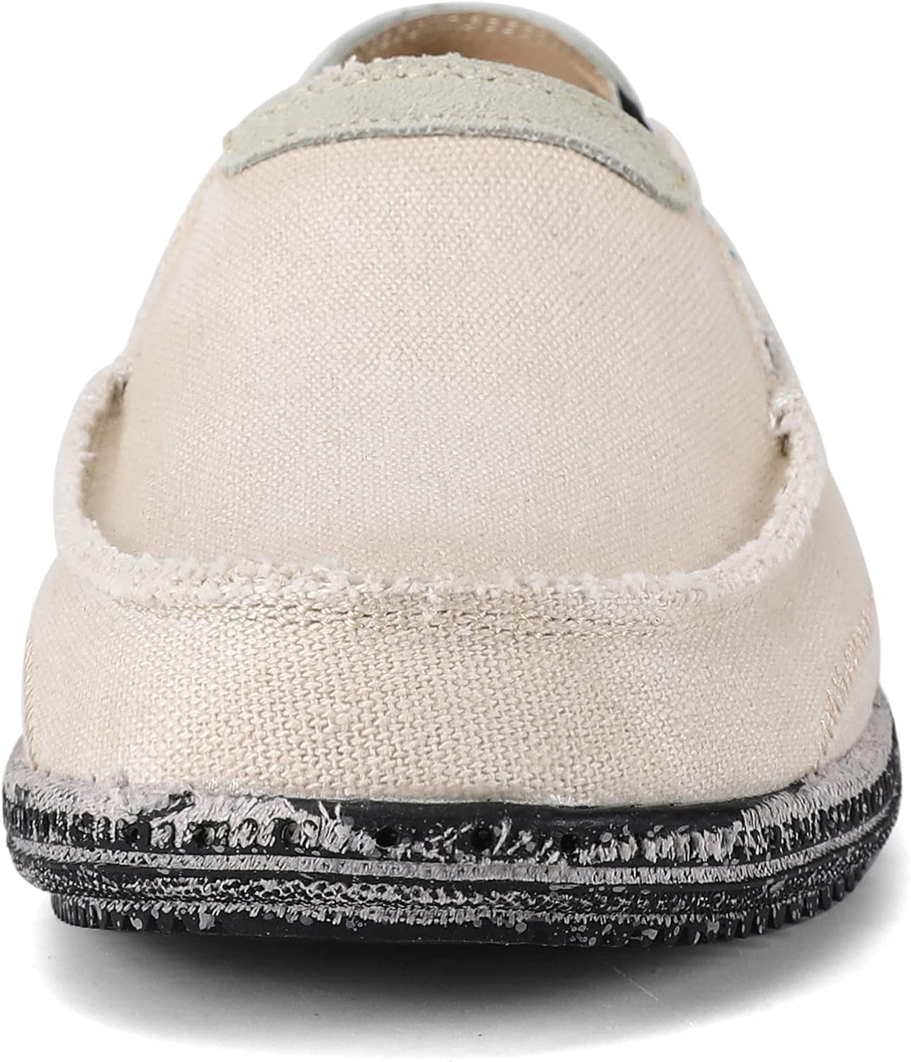 VILOCY Mens Slip on Deck Shoes Casual Canvas Loafers Beach Boat Shoes Zero Drop Vintage Flat