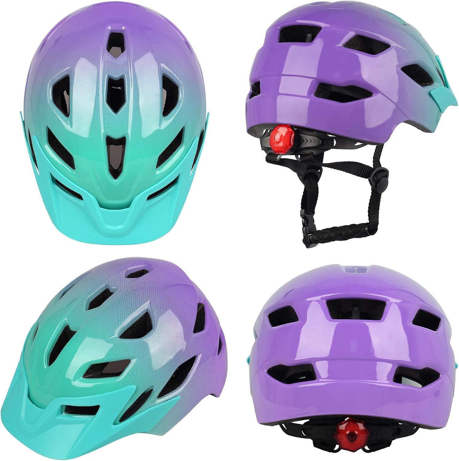 Kids Bike Helmet with LED Light for Youth Teen Toddler Boys Girls
