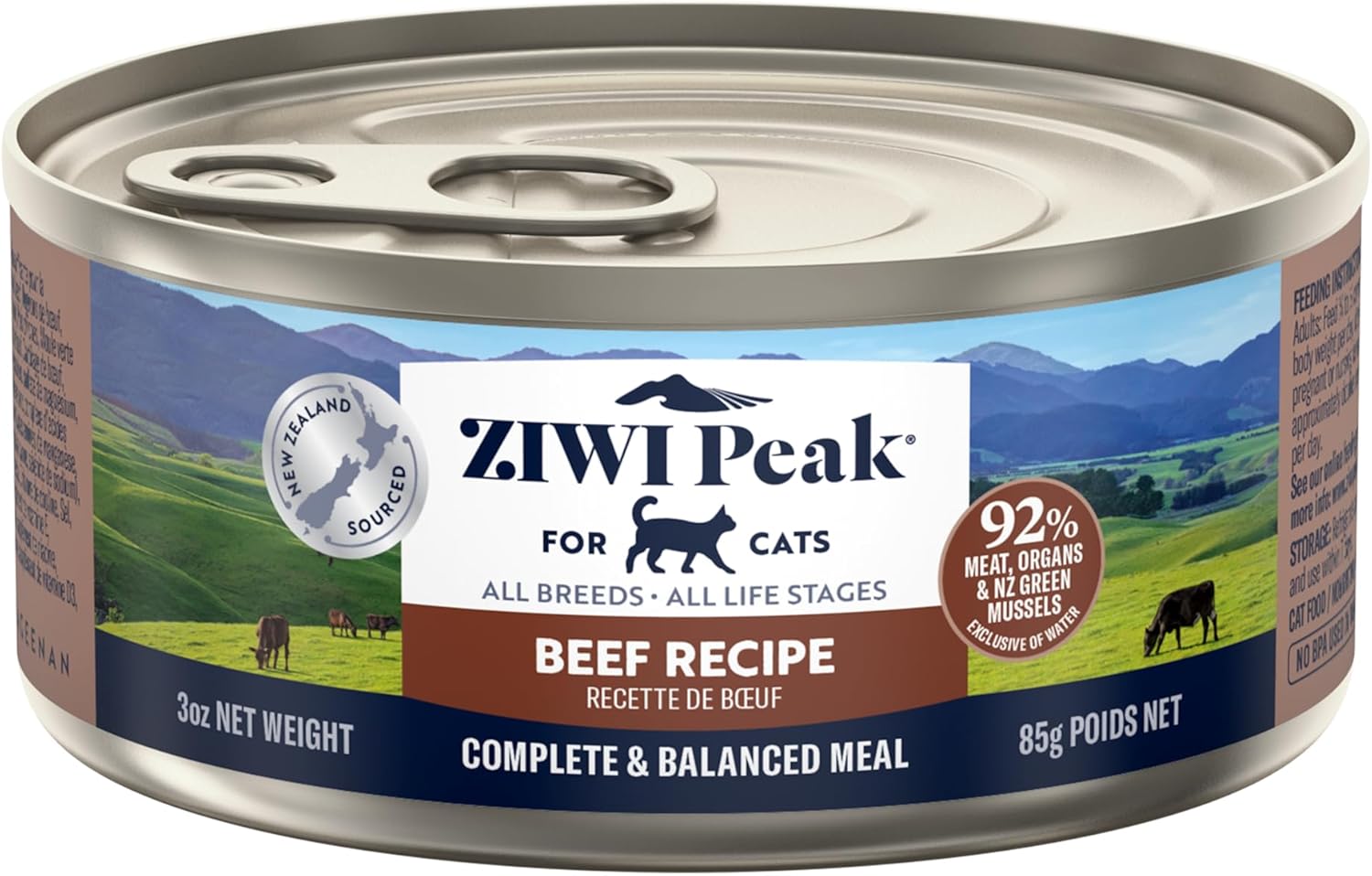 ZIWI Peak Wet Cat Food – All Natural, High Protein, Grain Free, Limited Ingredient, with Superfoods (Venison, Case of 12, 6.5oz Cans)