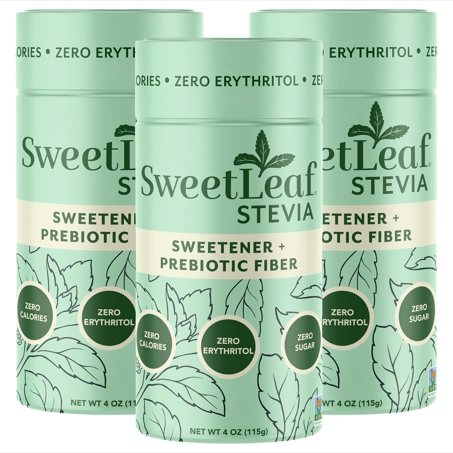 SweetLeaf Stevia Powder Shaker Jar, Sugar Free - 4 Oz, 3 Pack | Zero Calorie Sweetener No Erythritol, Stevia Leaf Extract, Natural Sugar Substitute for Coffee & Baking