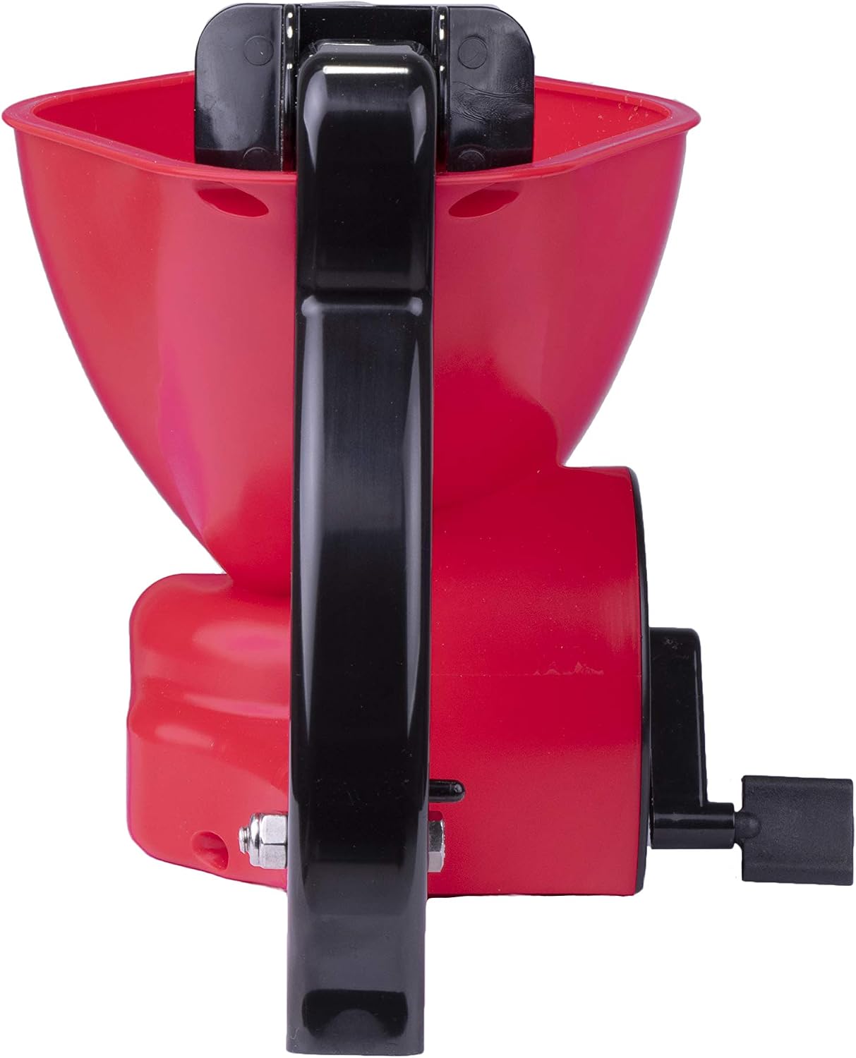 EarthWay 16014 LB Red Ergonomic Hand Spreader with Built-in Ergonomic Armrest and Trigger for Comfort and Adjustable Reel Control and Sealed Gearbox