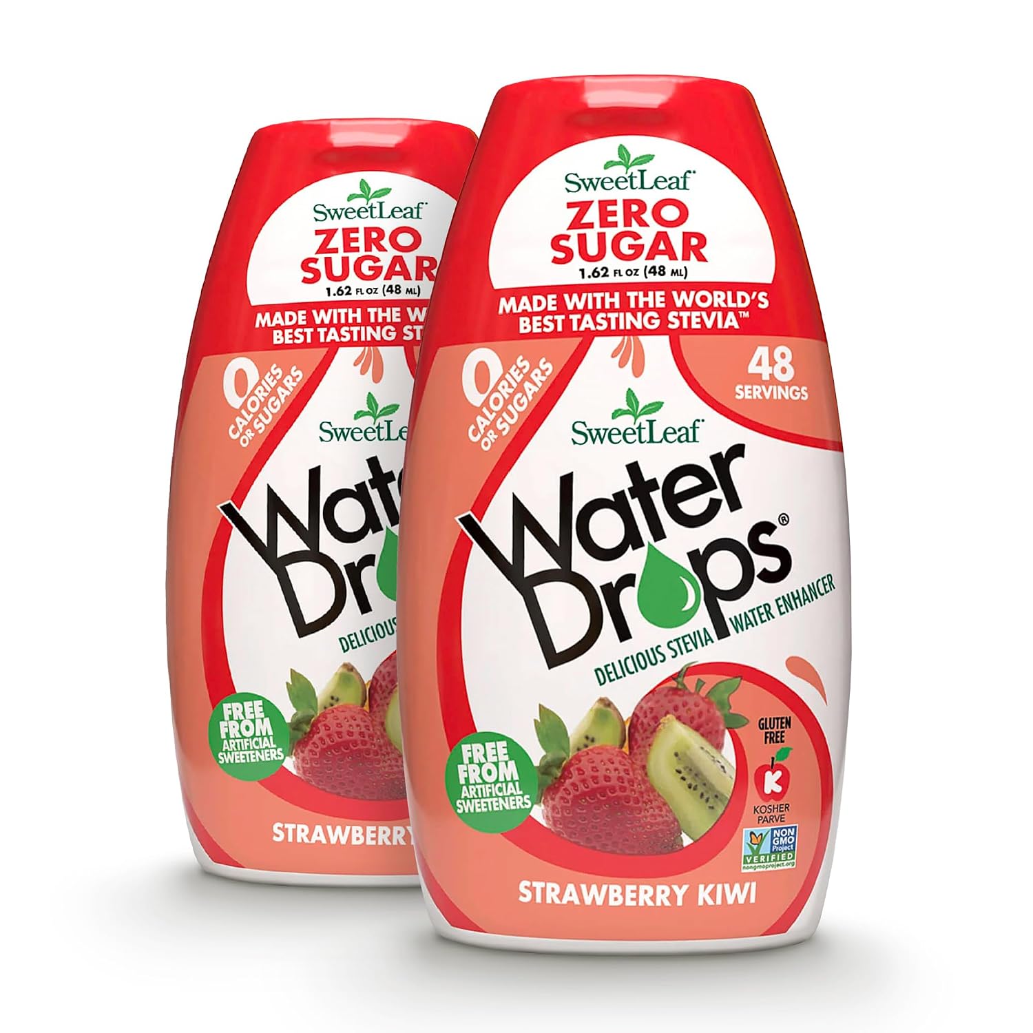 SweetLeaf Water Flavoring Drops, Strawberry Kiwi - 1.62 Fl Oz | Stevia Water Enhancer, Sugar Free, Zero Calorie Additive, Contains Monk Fruit Extract