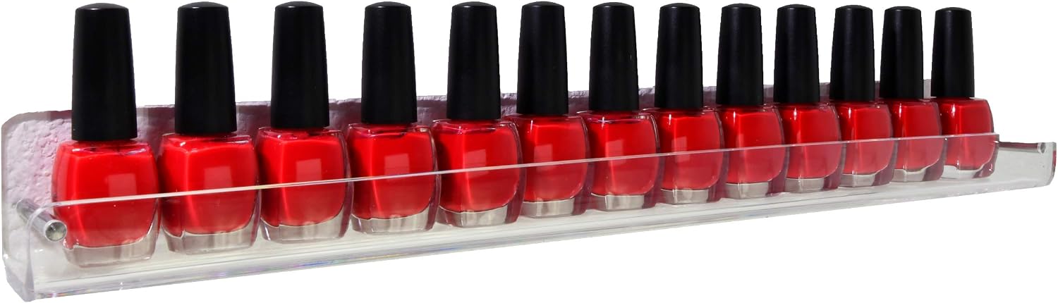 AMT 2 Pack Acrylic Floating Shelves, 15" L x 4" W, Clear Bathroom Wall, Bookshelves, Invisible Display for Office, Bedroom