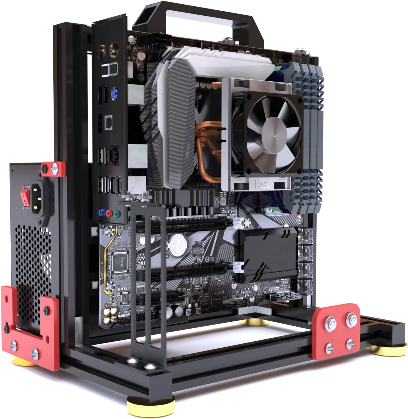 DIY Aluminium Pc Open Case Computer Chassis Test Bench Support Water Cooling Support Server Chassis Support Itx Matx ATX Eatx (2.M-ATX)