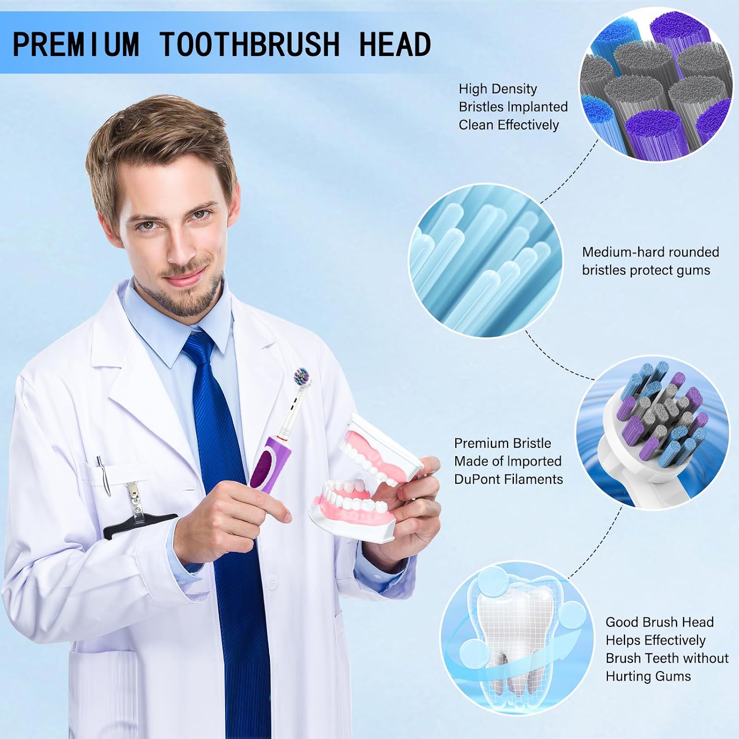 Electric Toothbrush Replacement Heads 16 Pack/Compatible Oral B Braun Replacement Brush Heads/Compatible Oral B Replacement Brush Heads