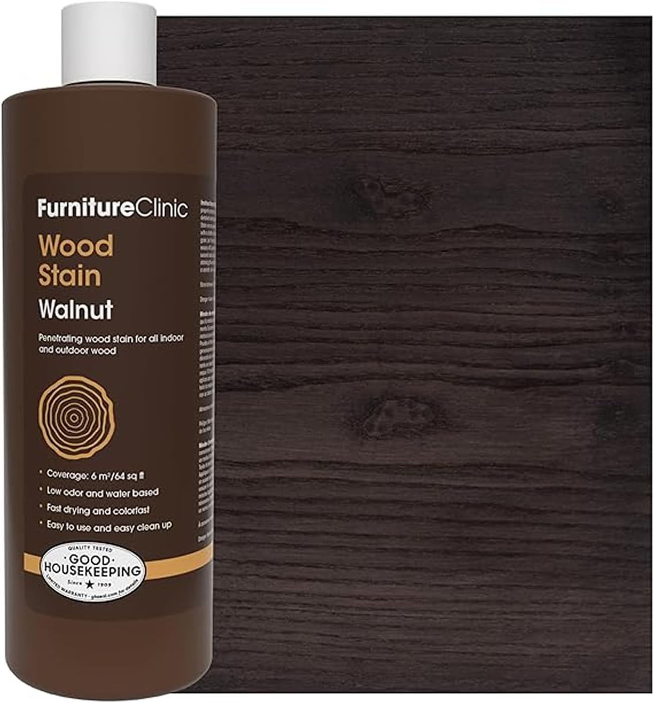 Furniture Clinic Wood Stain | Dark Oak | Water Based | Fast Drying, Low Odor