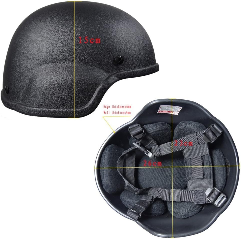 Tactical Airsoft Paintball MICH 2000 Helmet with Side Rail & NVG Mount