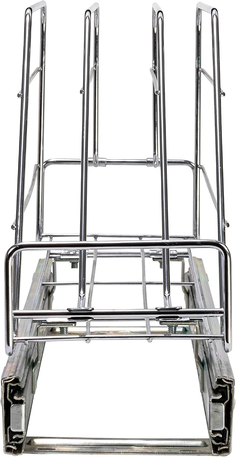 Household Essentials Glidez 2‑Tier Multipurpose Chrome‑Plated Steel Pull‑Out/Slide‑Out Under Cabinet Organizer, Chrome Finish