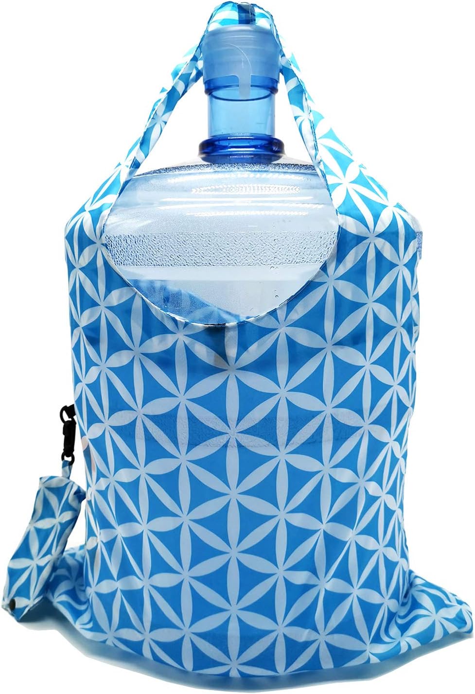HOLYLUCK Reusable Grocery Bags,Heavy Duty Foldable Shopping Tote Bag (Standard, 3 Blue Geometric Flowers)